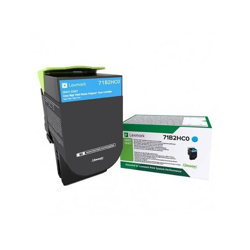 Toner Lexmark 71B2HC0, 3500 stran, pro CS417dn, CS517de, CX417de modrý