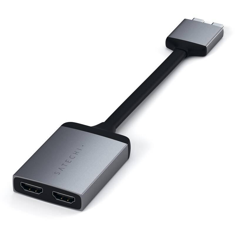 USB Hub Satechi USB-C Dual HDMI Adapter šedá