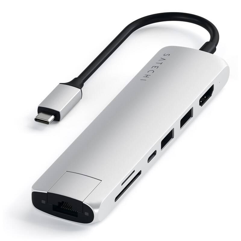 USB Hub Satechi USB-C Slim Multiport stříbrný, USB, Hub, Satechi, USB-C, Slim, Multiport, stříbrný