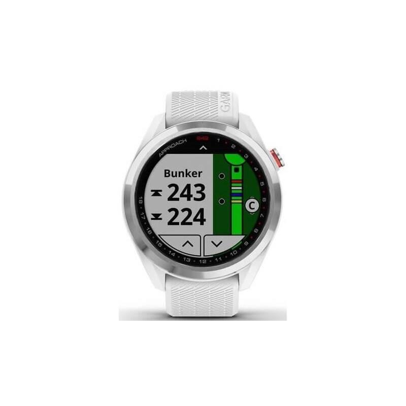 GPS hodinky Garmin Approach S42 - Silver White Silicone Band, GPS, hodinky, Garmin, Approach, S42, Silver, White, Silicone, Band