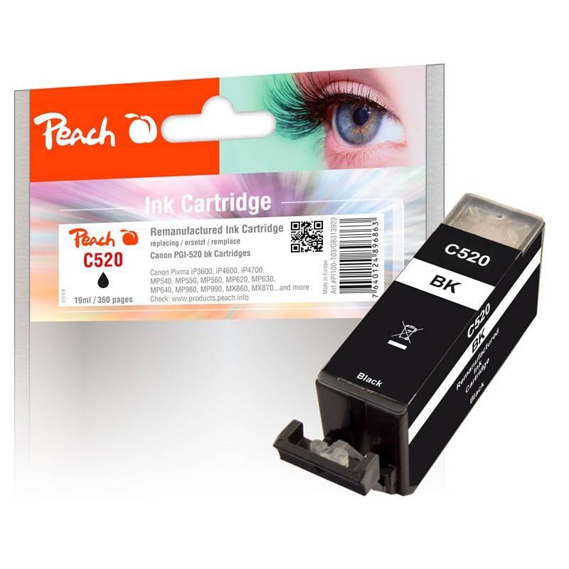 Inkoustová náplň Peach Canon PGI-520BK, 19