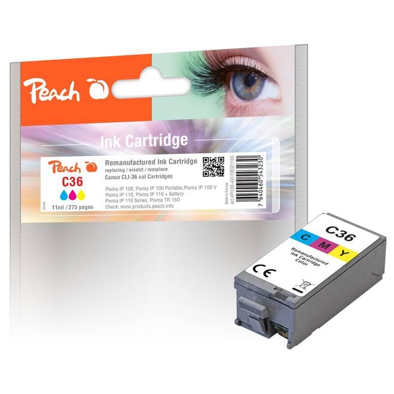 Inkoustová náplň Peach CLI-36, 11ml, kompatibilní, Inkoustová, náplň, Peach, CLI-36, 11ml, kompatibilní
