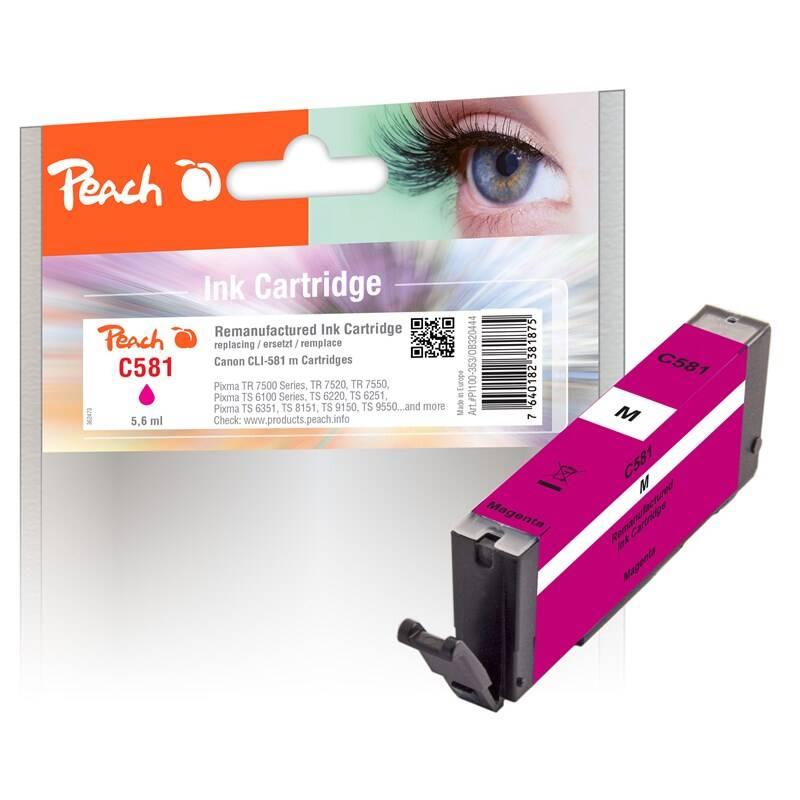 Inkoustová náplň Peach CLI-581, 5,6ml, kompatibilní