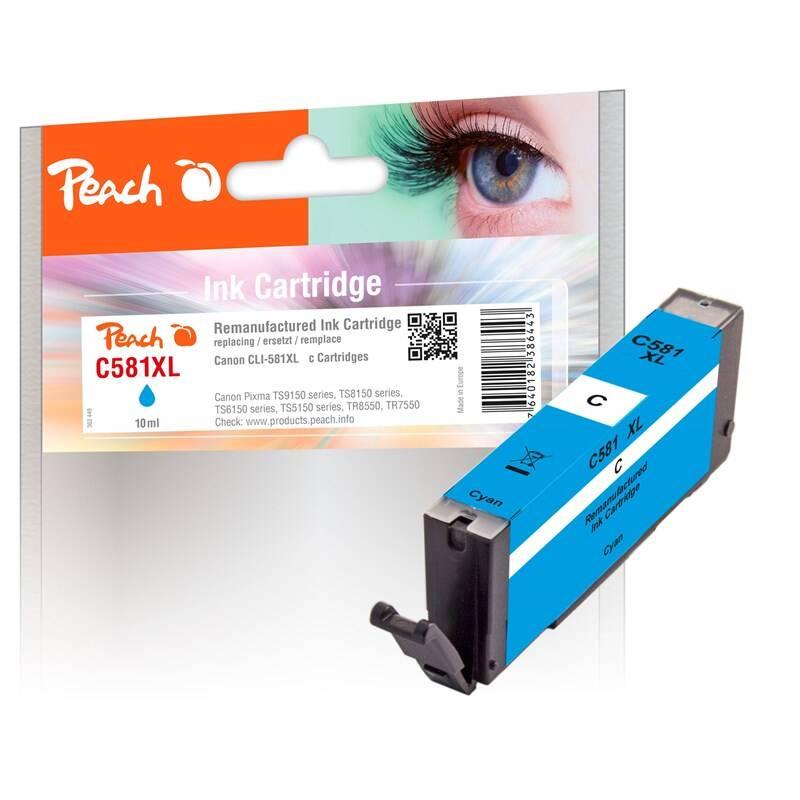 Inkoustová náplň Peach CLI-581XL, 10ml, kompatibilní