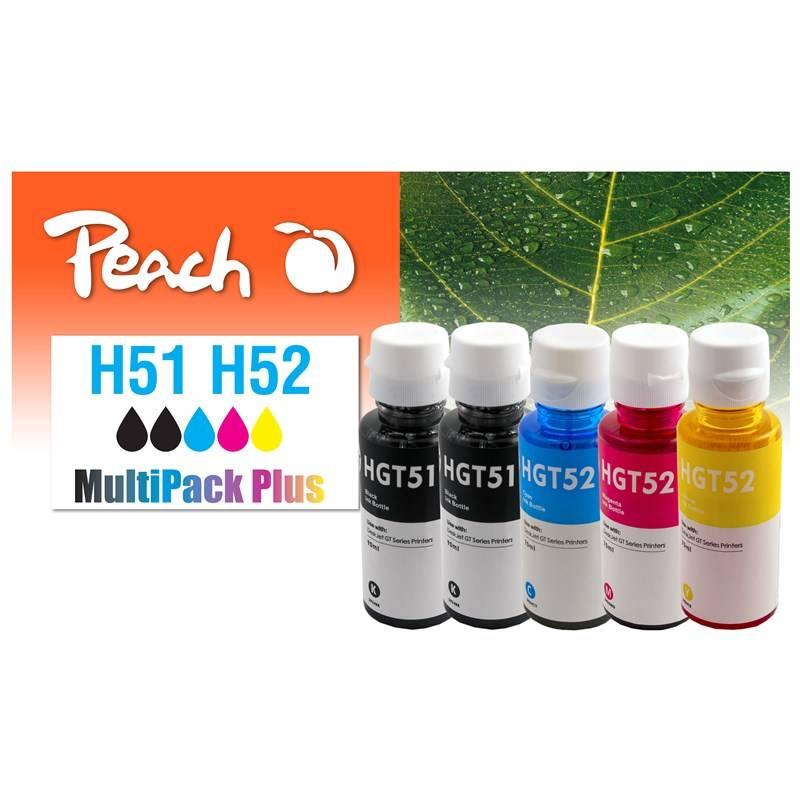 Inkoustová náplň Peach HP GT51, GT52, MultiPack Plus, 2x90, 3x70 ml CMYK