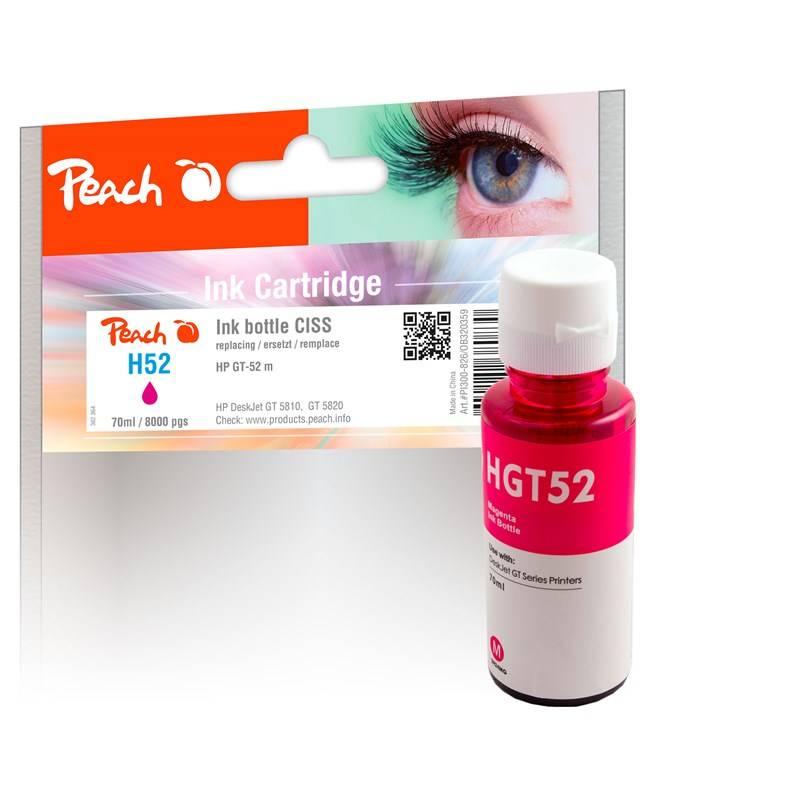 Inkoustová náplň Peach HP GT52, 70 ml červená