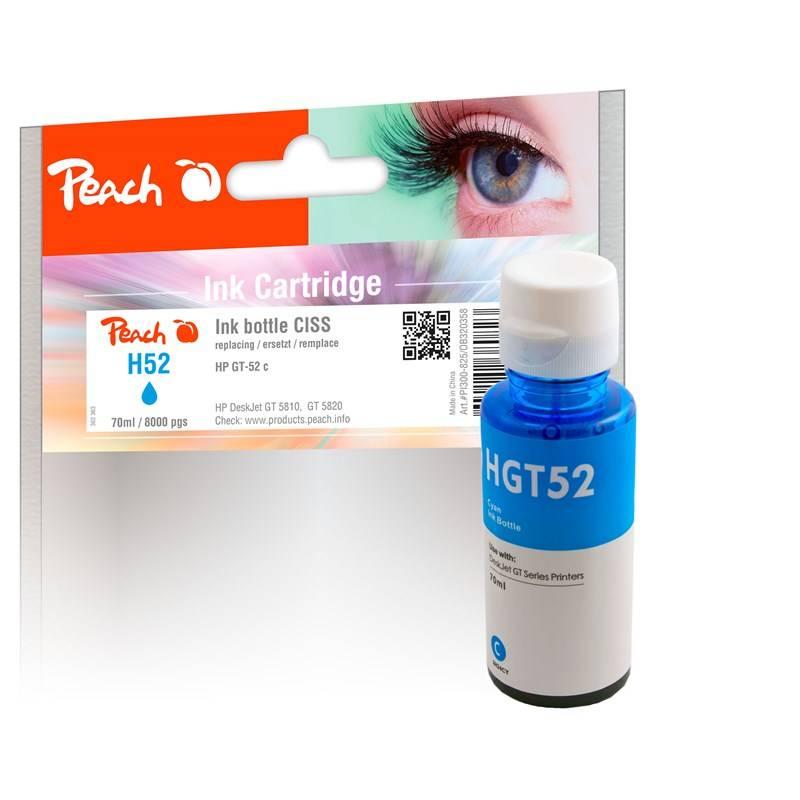 Inkoustová náplň Peach HP GT52, 70 ml modrá