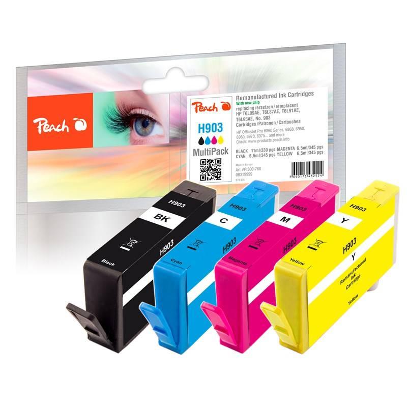 Inkoustová náplň Peach HP No. 903, MultiPack, 1x11, 3x6,5 ml CMYK