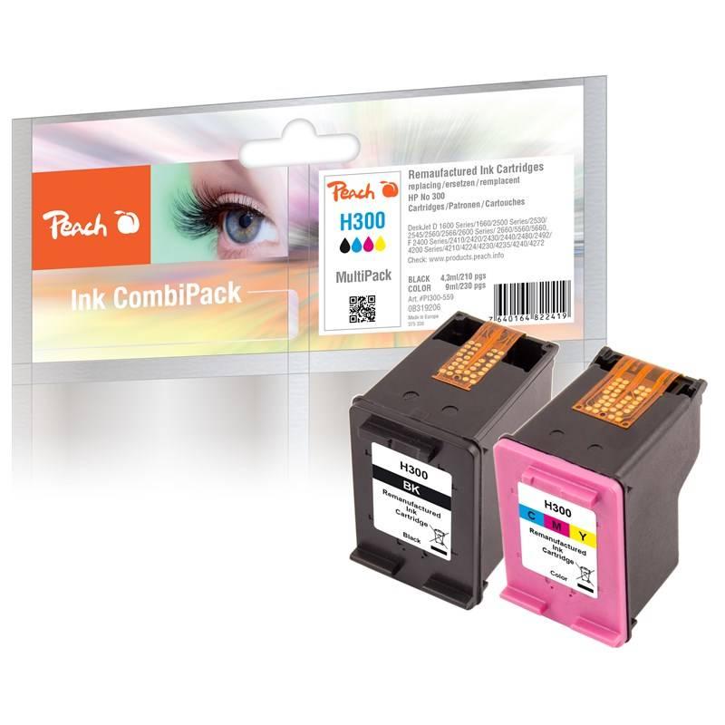 Inkoustová náplň Peach HP PI300-559, No. 300, MultiPack, 1x4.3, 1x9 ml CMYK
