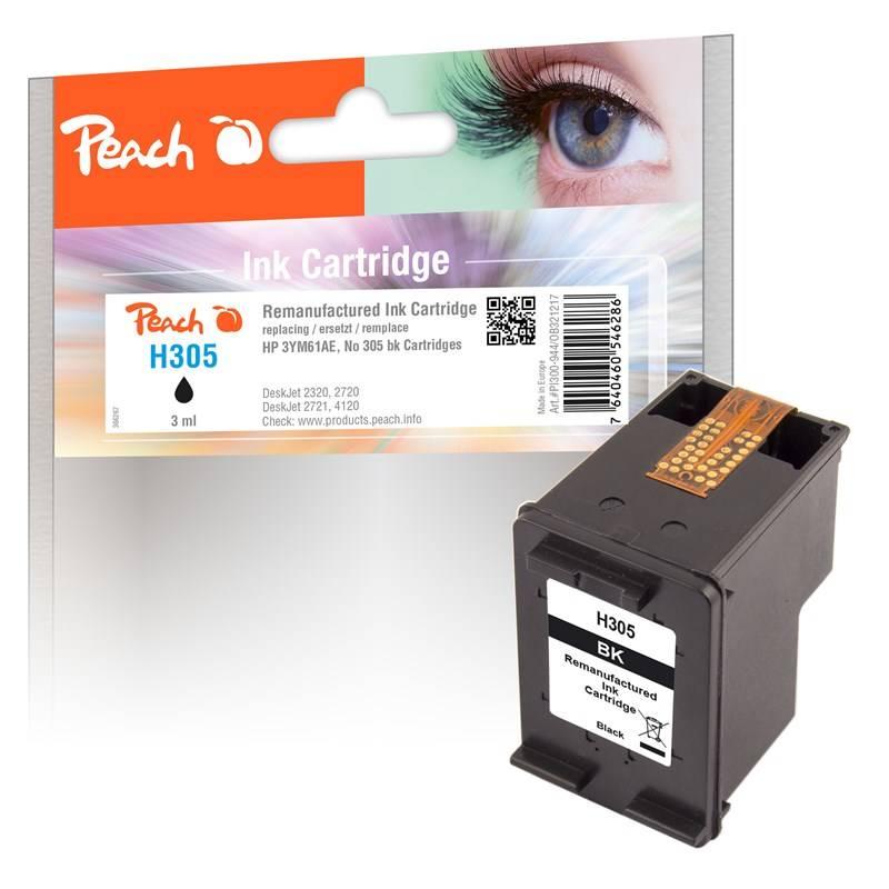 Inkoustová náplň Peach HP PI300-944, No. 305, 3 ml černá
