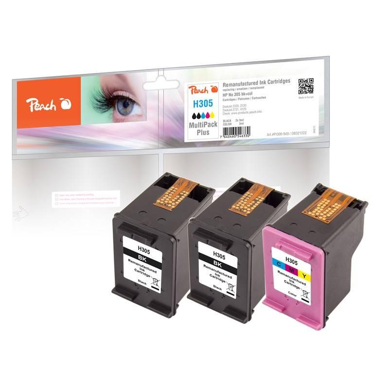 Inkoustová náplň Peach HP PI300-949, No. 305, MultiPack Plus, 3x3 ml CMYK