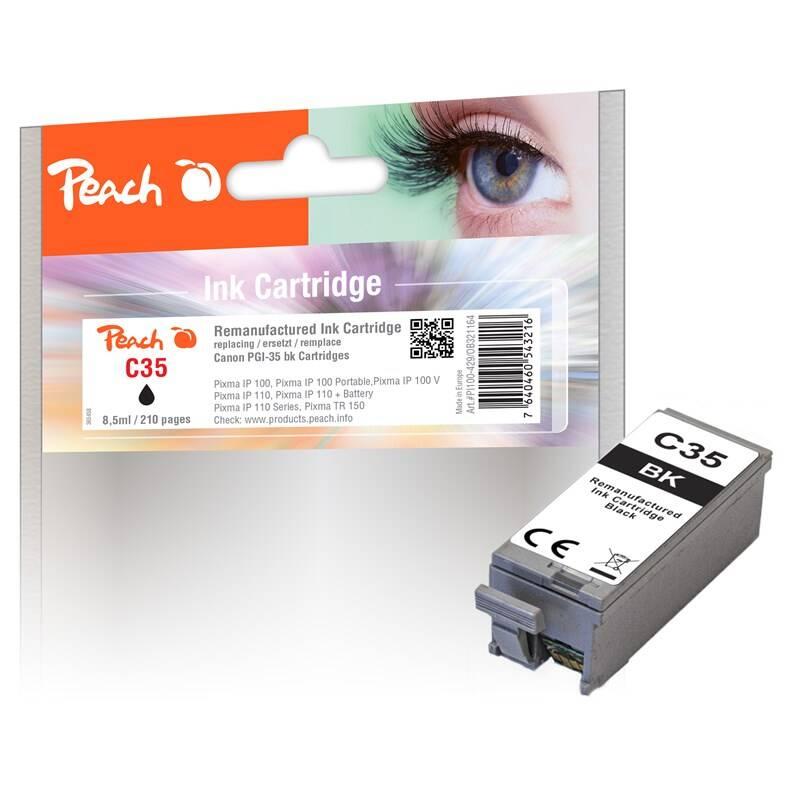 Inkoustová náplň Peach PGI-35, 8,5ml, kompatibilní černá, Inkoustová, náplň, Peach, PGI-35, 8,5ml, kompatibilní, černá