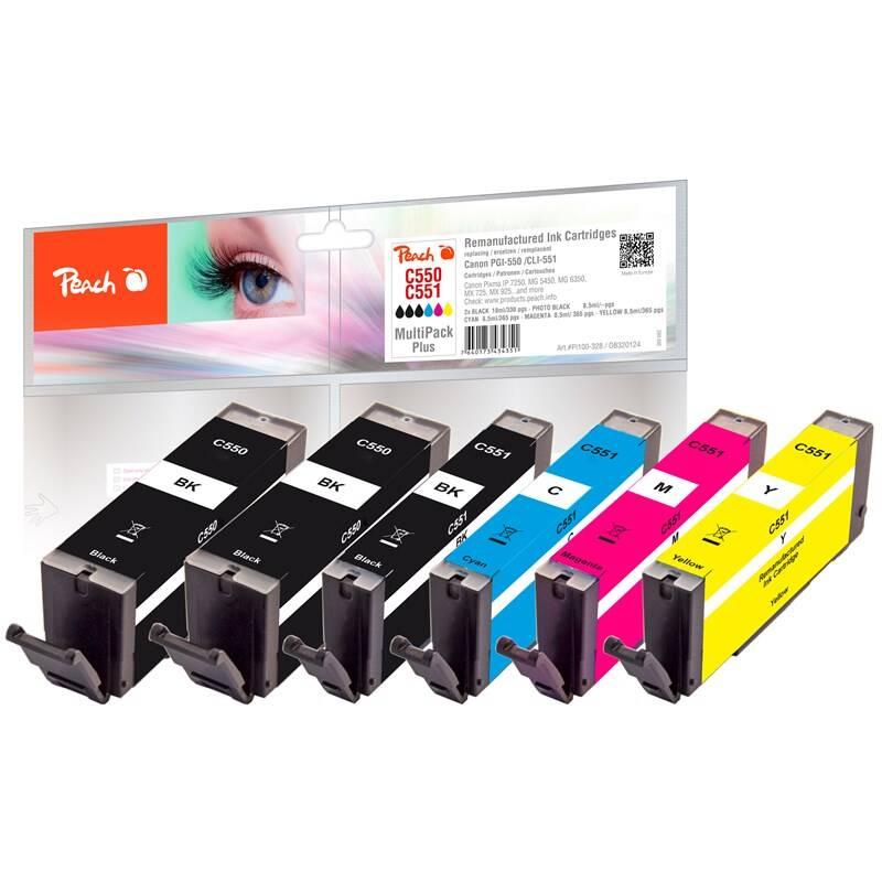 Inkoustová náplň Peach PGI-550 CLI-551 MultiPack