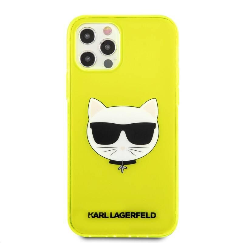 Kryt na mobil Karl Lagerfeld Choupette Head na Apple iPhone 12 12 Pro žlutý