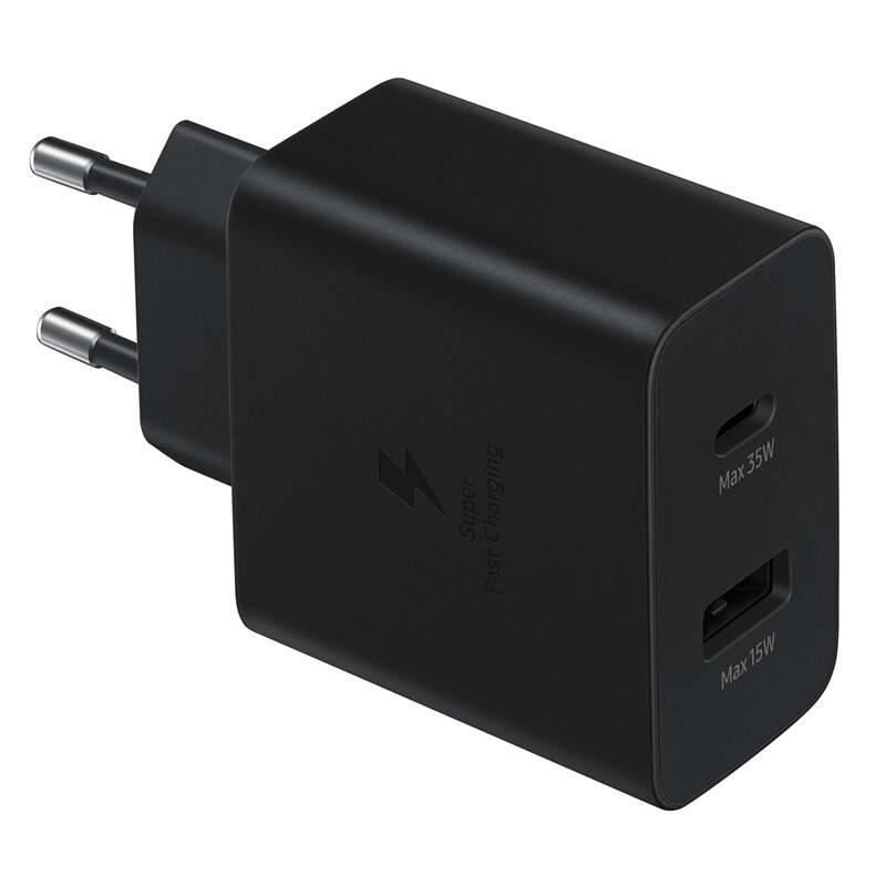 Nabíječka do sítě Samsung EP-TA220, 1xUSB, 1x USB-C PD, 35W černá