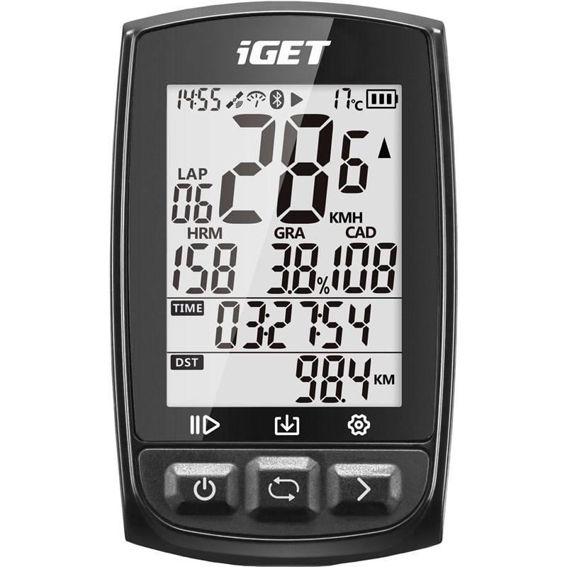 Cyklopočítač s GPS iGET C210 černý, Cyklopočítač, s, GPS, iGET, C210, černý