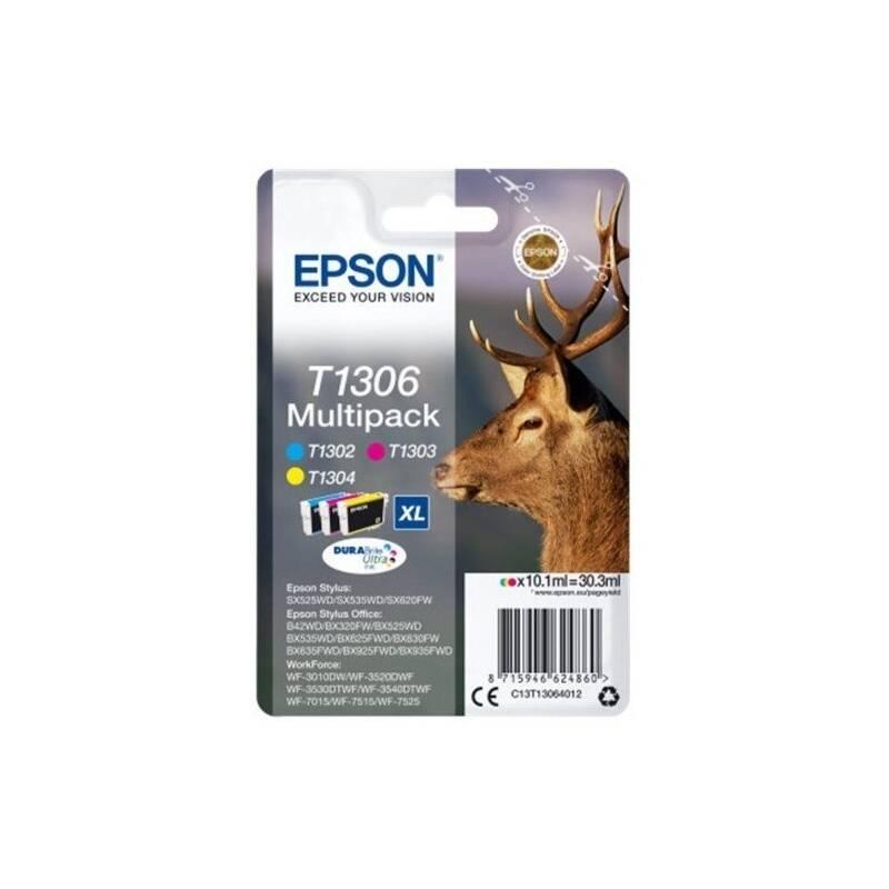 Inkoustová náplň Epson T1306 multipack, 3x10,1 ml, CMY