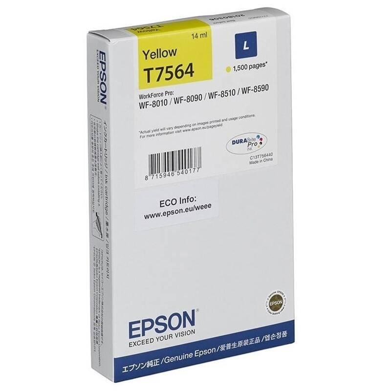 Inkoustová náplň Epson T7564 L, 1500 stran žlutá