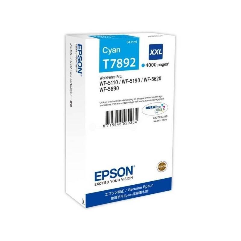 Inkoustová náplň Epson T7892 XXL, 4000 stran modrá