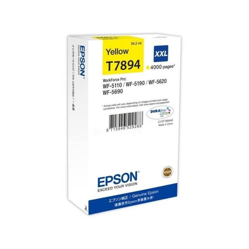 Inkoustová náplň Epson T7894 XXL, 4000 stran žlutá