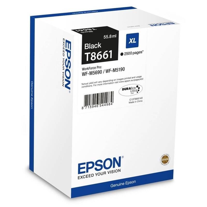 Inkoustová náplň Epson T8661 XL, 2500 stran černá, Inkoustová, náplň, Epson, T8661, XL, 2500, stran, černá