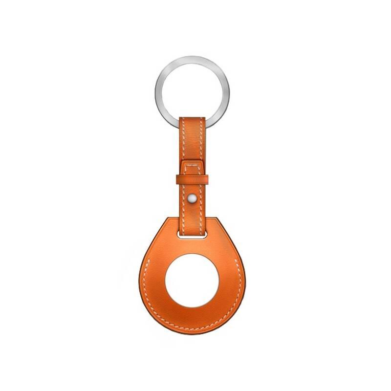 Pouzdro COTEetCI kožené, na klíče, H-series pro Apple AirTag oranžové