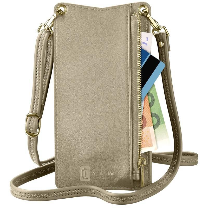 Pouzdro na mobil CellularLine Mini Bag na krk bronzové