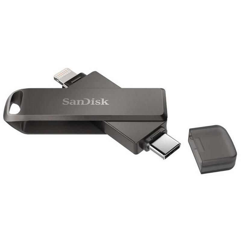 USB Flash SanDisk iXpand Luxe 256GB, USB-C Lightning šedý