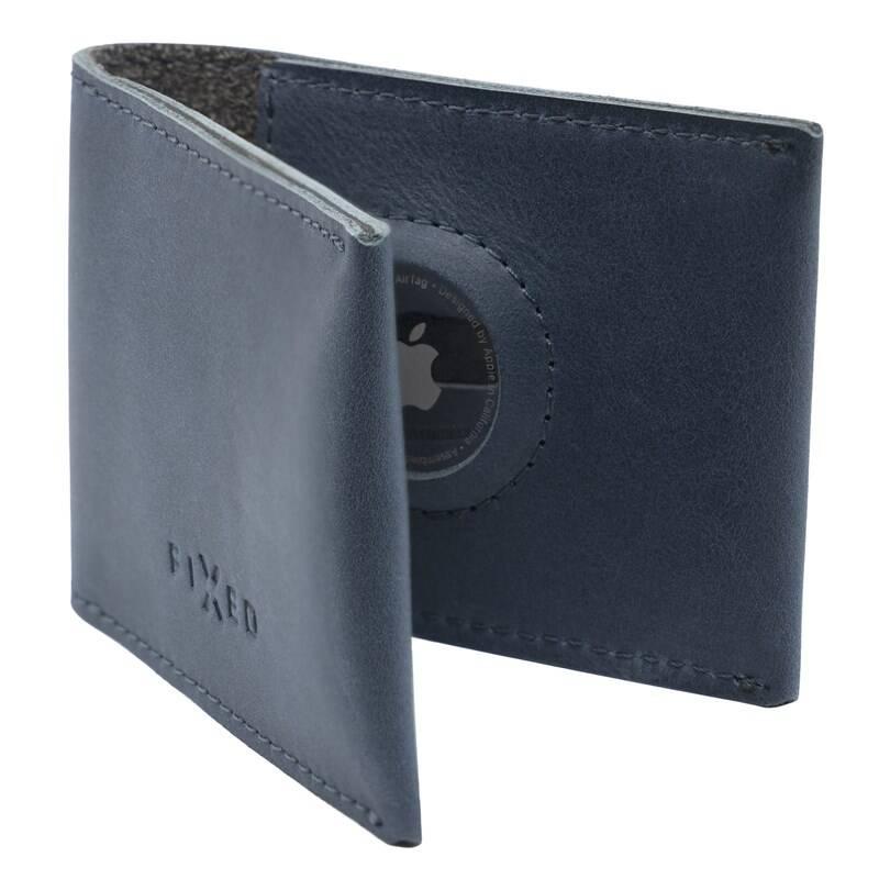 Peněženka FIXED Wallet pro AirTag z pravé hovězí kůže modrá, Peněženka, FIXED, Wallet, pro, AirTag, z, pravé, hovězí, kůže, modrá