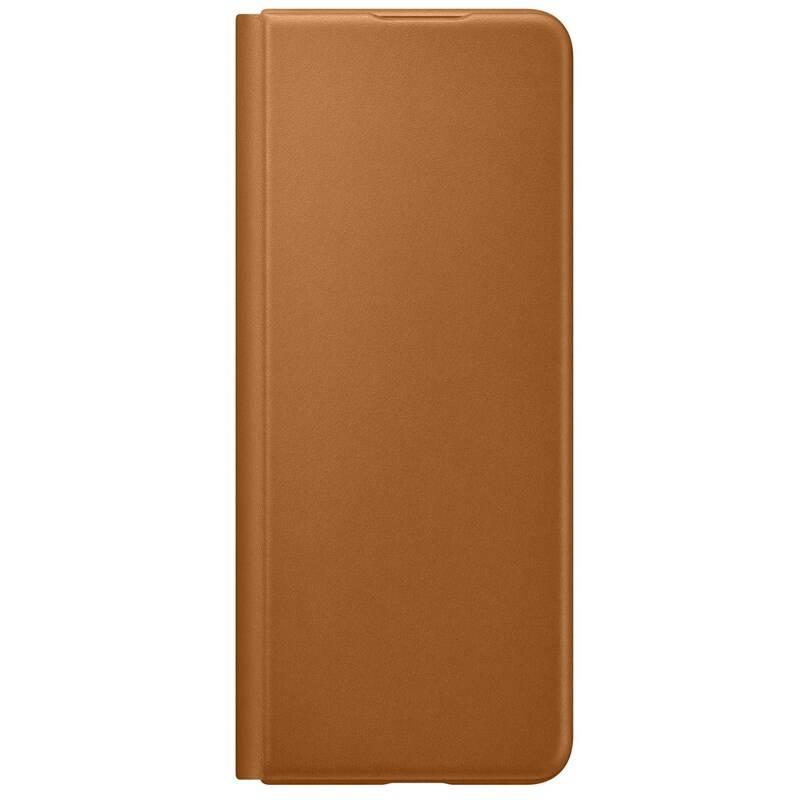 Pouzdro na mobil flipové Samsung Leather Flip Cover Galaxy Z Fold3 hnědé