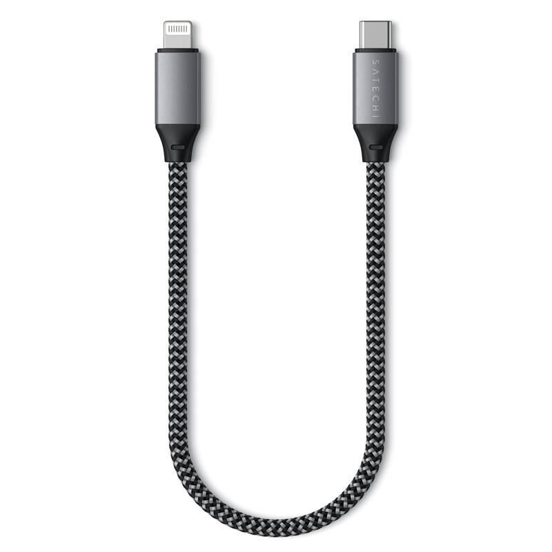 Kabel Satechi USB-C Lightning 25cm šedý
