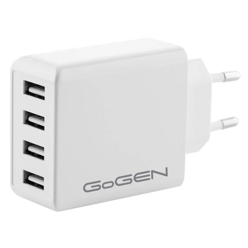 Nabíječka do sítě GoGEN ACH 400, 4x USB 6A bílá, Nabíječka, do, sítě, GoGEN, ACH, 400, 4x, USB, 6A, bílá
