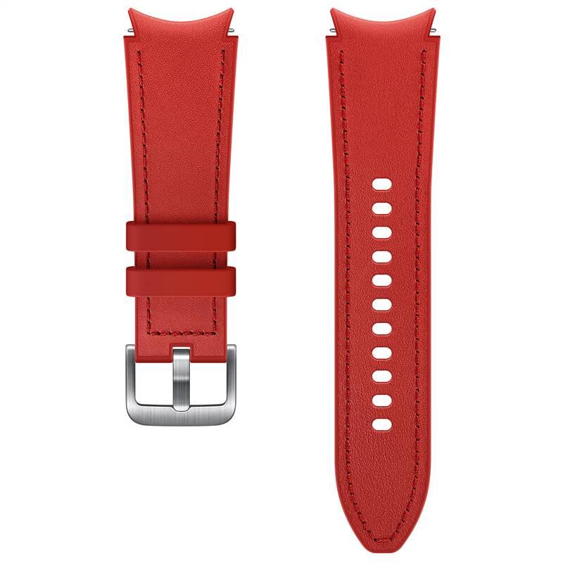 Řemínek Samsung Galaxy Watch4 Classic 42mm, hybridní kožený červený