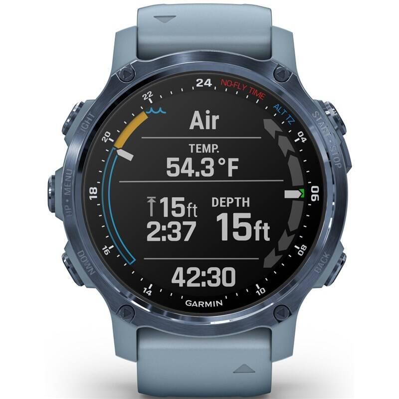 GPS hodinky Garmin Descent Mk2S - Sapphire Mineral Blue Silicone Sea Foam Band