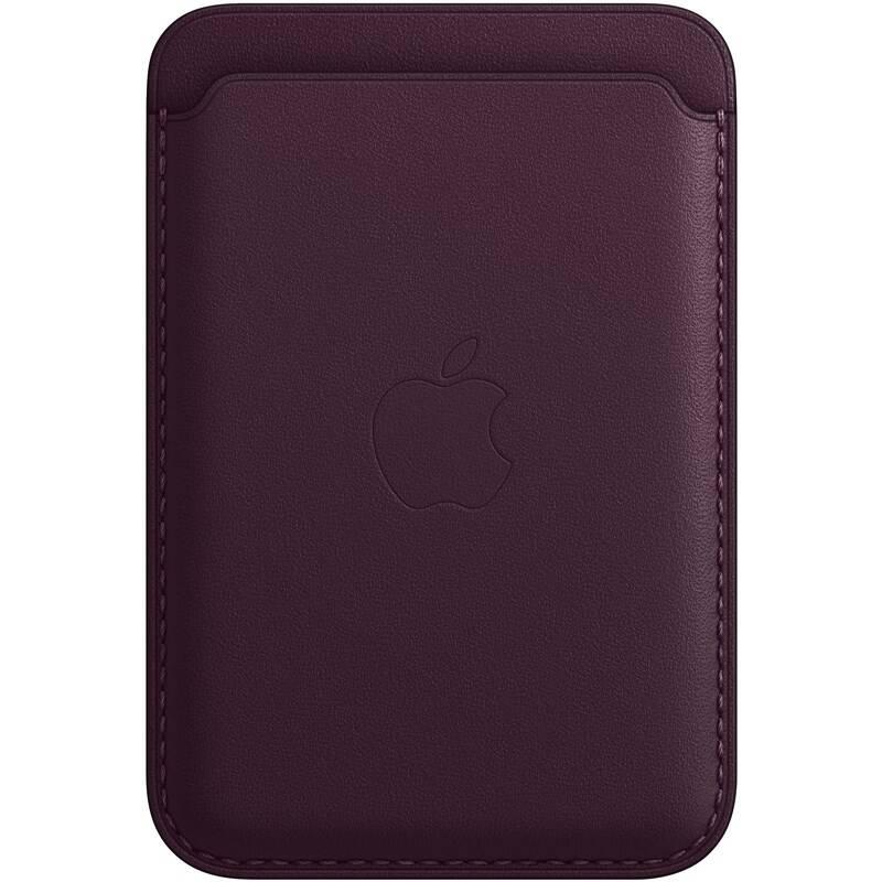 Kožená peněženka Apple s MagSafe k iPhonu - temně višňová