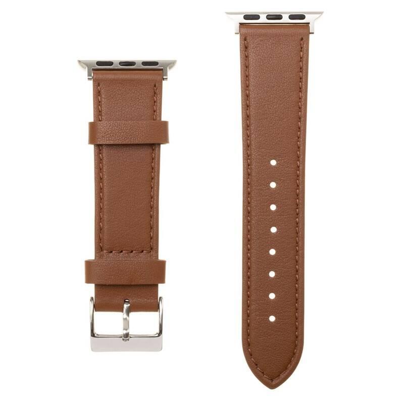 Řemínek FIXED Leather Strap na Apple Watch 42 44 45 mm hnědý
