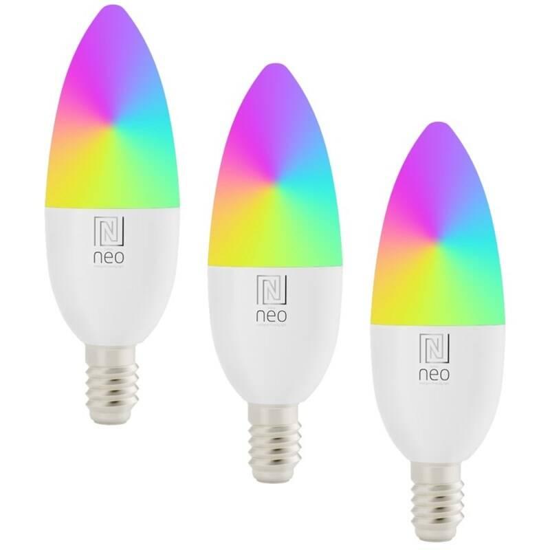 Chytrá žárovka IMMAX NEO SMART LED E14 6W RGB CCT barevná a bílá, stmívatelná, WiFi, 3ks