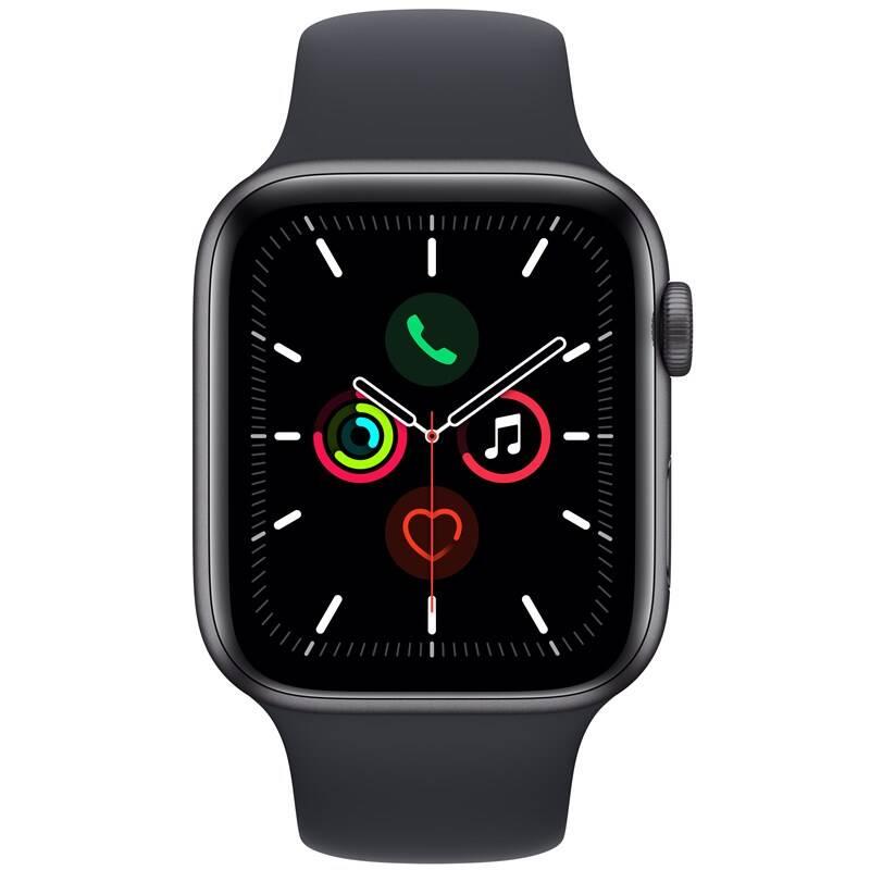 Chytré hodinky Apple Watch SE GPS, 40mm pouzdro z vesmírně šedého hliníku - temně inkoustový sportovní řemínek