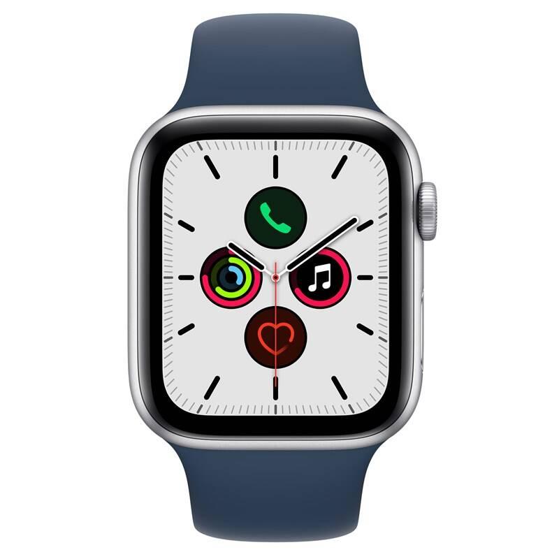Chytré hodinky Apple Watch SE GPS, 40mm pouzdro ze střírbného hliníku - hlubokomořsky modrý sportovní řemínek