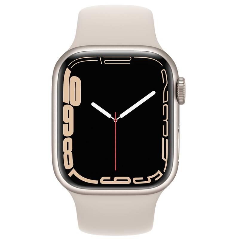 Chytré hodinky Apple Watch Series 7 GPS, 41mm pouzdro z hvězdně bílého hliníku - hvězdně bílý sportovní řemínek