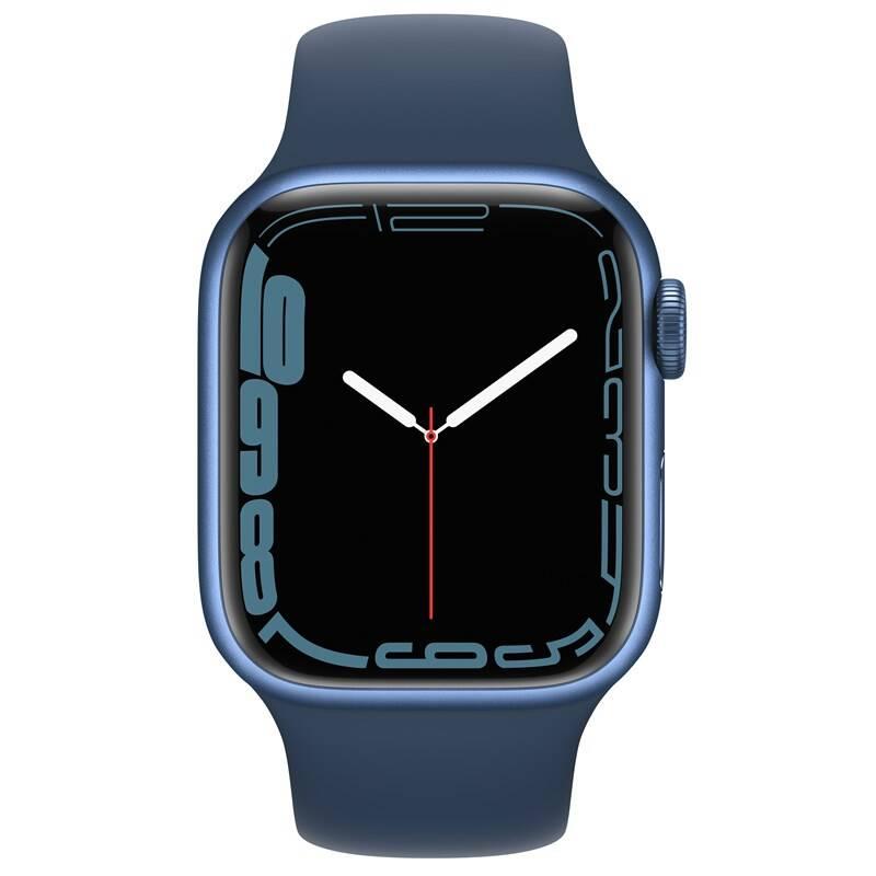 Chytré hodinky Apple Watch Series 7 GPS, 41mm pouzdro z modrého hliníku - hlubokomořsky modrý sportovní řemínek