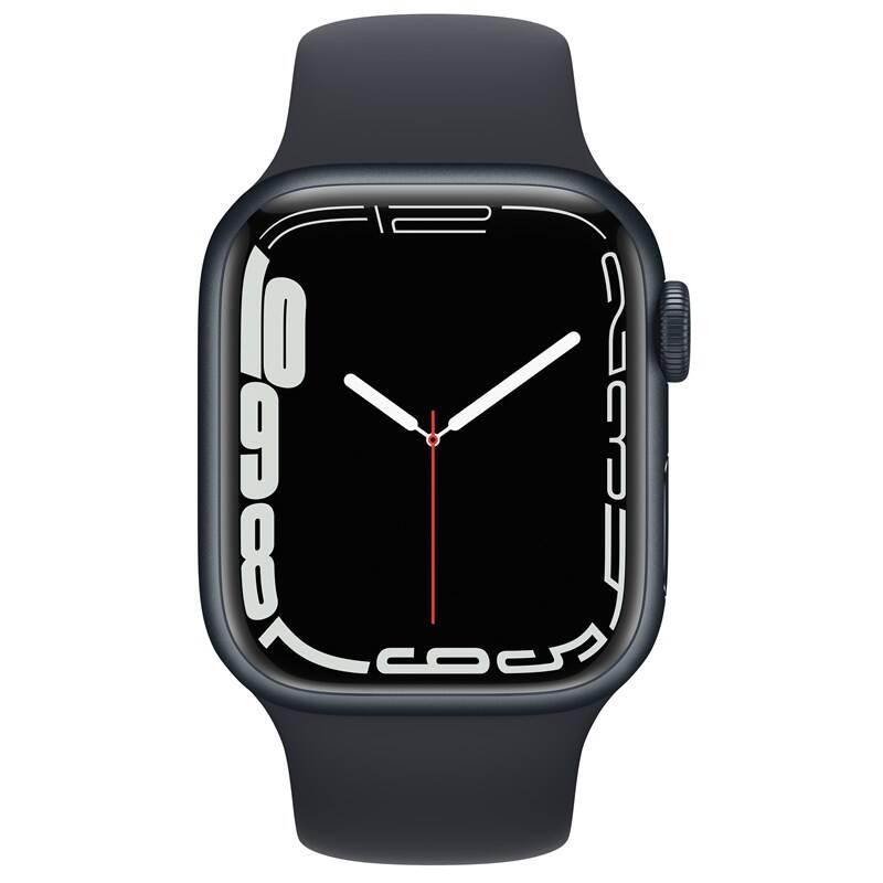 Chytré hodinky Apple Watch Series 7 GPS, 41mm pouzdro z půlnočně inkoustového hliníku - temně inkoustový sportovní řemínek