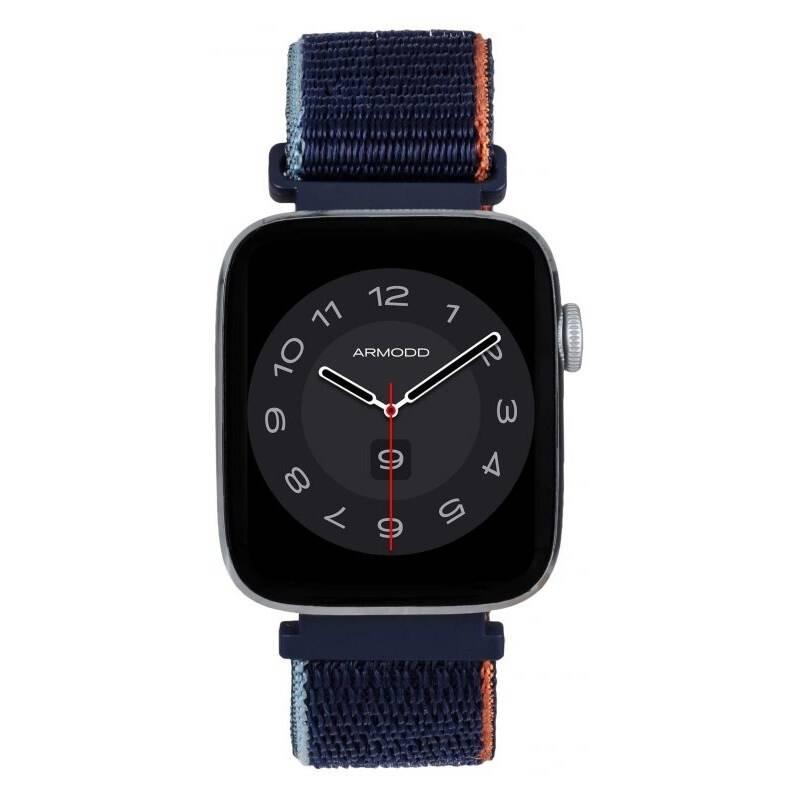 Chytré hodinky ARMODD Squarz 9 Pro - stříbrná s nylonovým řemínkem silikonový řemínem
