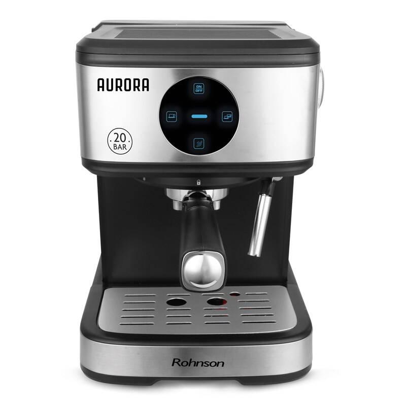 Espresso Rohnson R-988 Aurora černé stříbrné