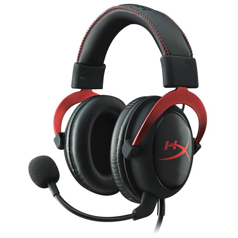 Headset HyperX Cloud II černý červený, Headset, HyperX, Cloud, II, černý, červený