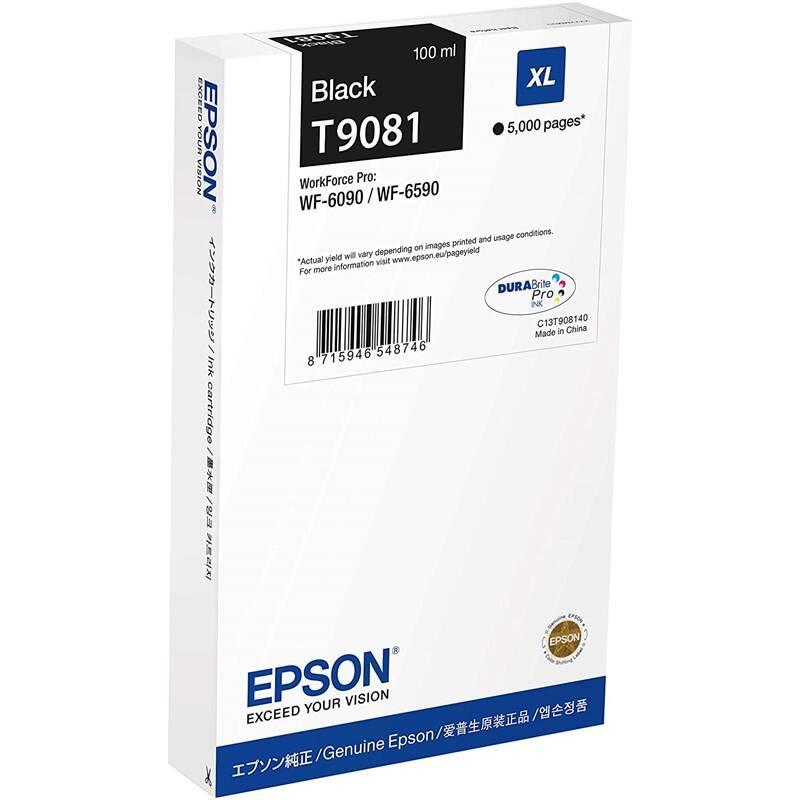 Inkoustová náplň Epson T9081 XL, 5000 stran černá, Inkoustová, náplň, Epson, T9081, XL, 5000, stran, černá