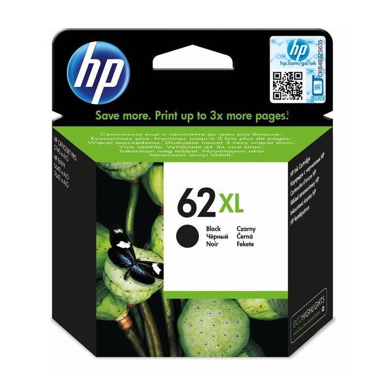 Inkoustová náplň HP 62 XL, 600 stran černá