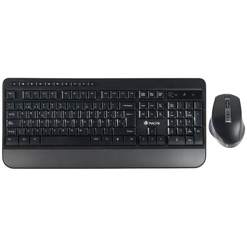 Klávesnice s myší NGS SPELL KIT, CZ SK layout černá šedá