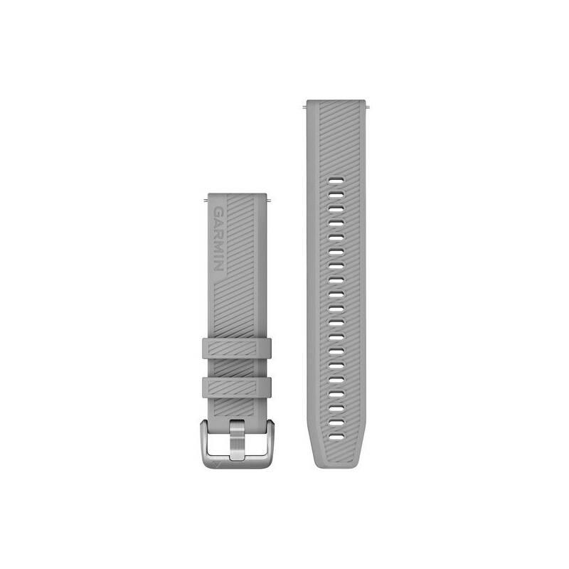 Řemínek Garmin Quick Release 20mm, silikonový šedý, stříbrná přezka