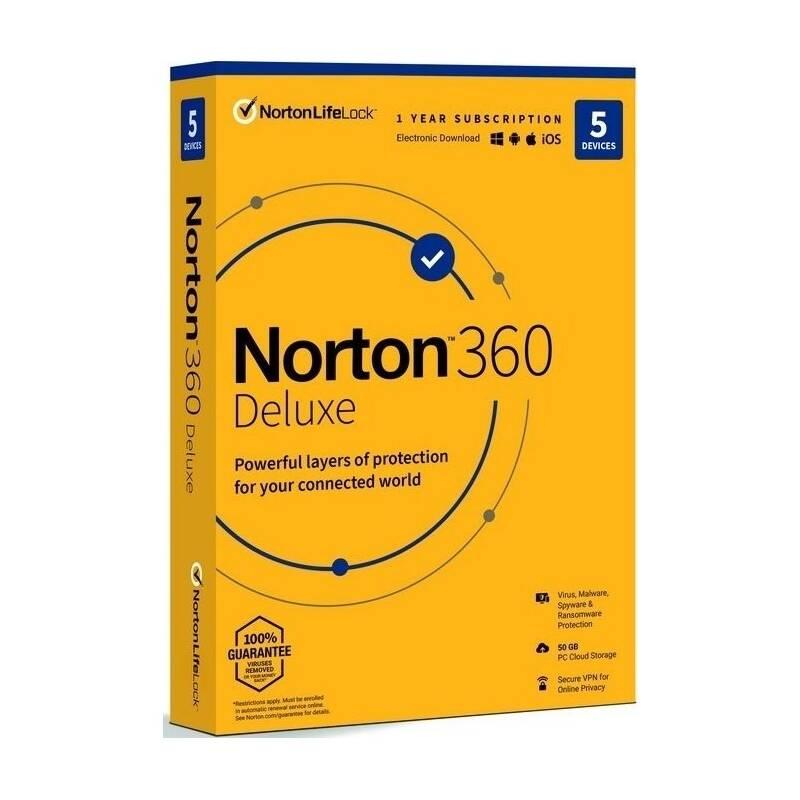 Software Norton 360 DELUXE 50GB CZ 1 uživatel 5 zařízení 12 měsíců